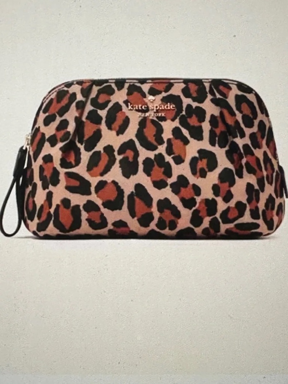 Kate Spade Brown and Black Leopard Chelsea Cosmetic Case NWT